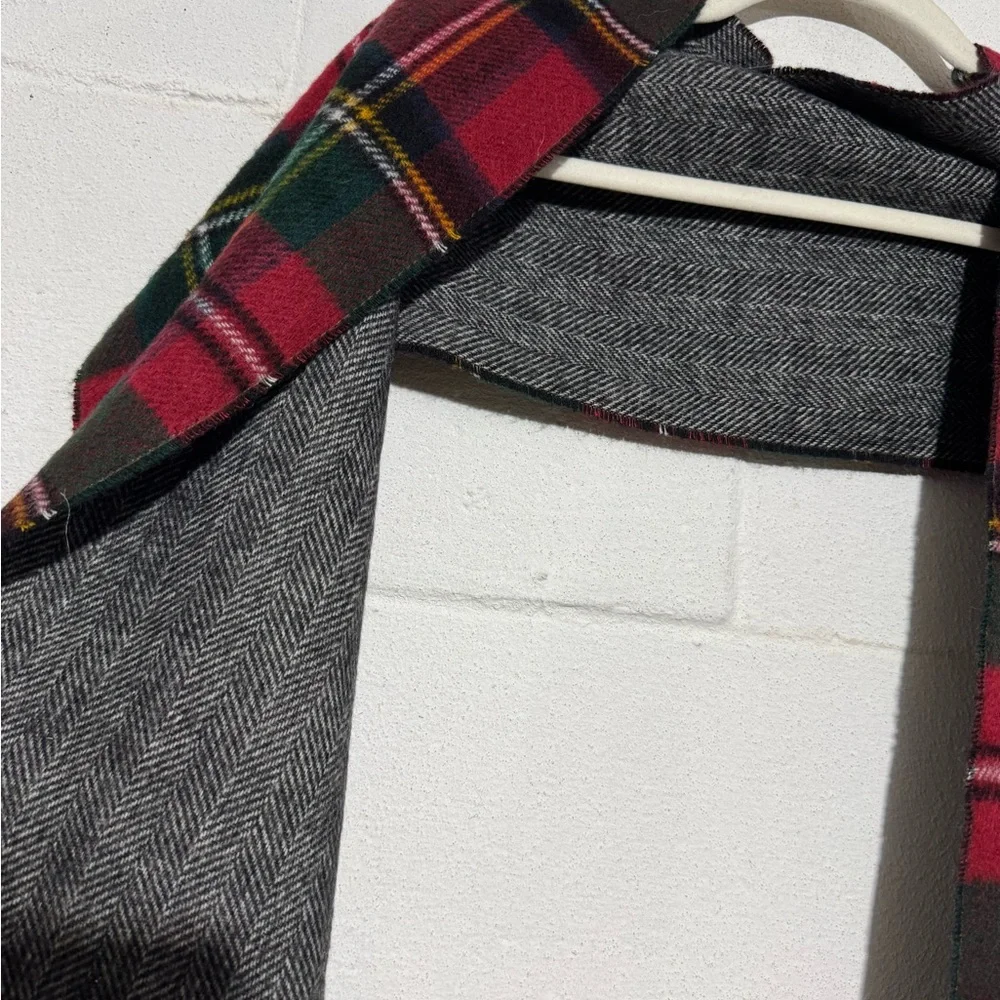 Chaos NwT Plaid‎ Herringbone Fringe Scarf Red Green Holiday Christmas Festive